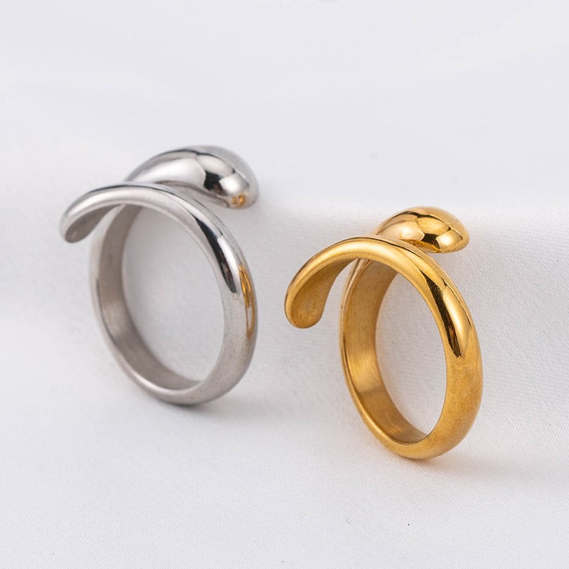 Plain smooth titanium steel water drop opening ring
