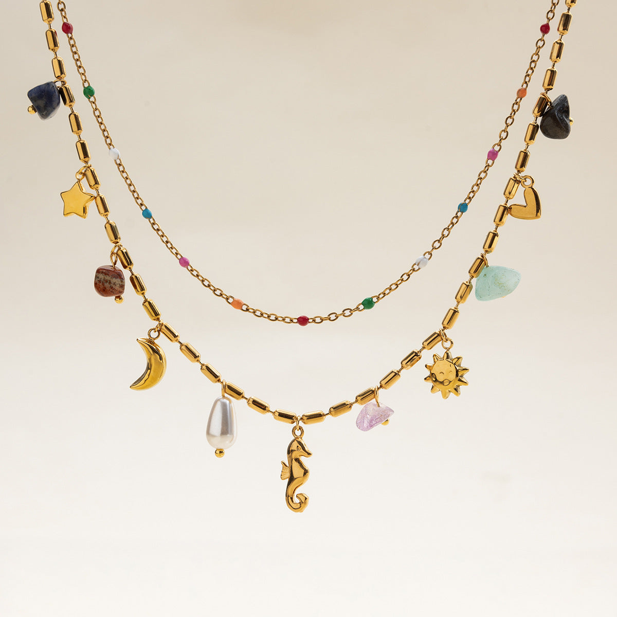 Titanium Steel Pearl Necklace