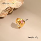 Stainless Steel Zircon Ring For Women