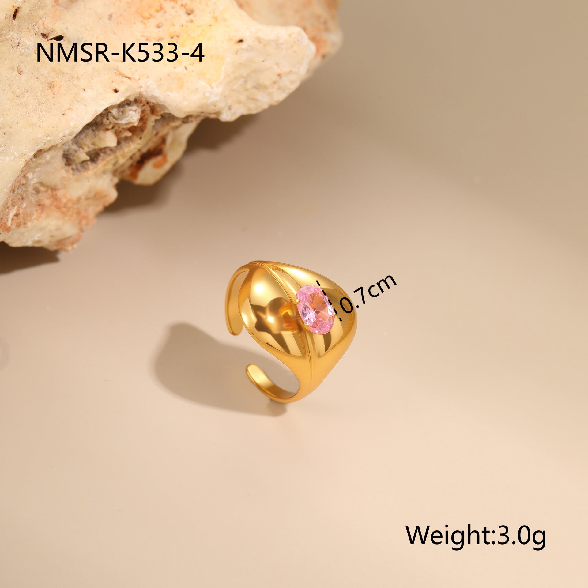 Stainless Steel Zircon Ring For Women