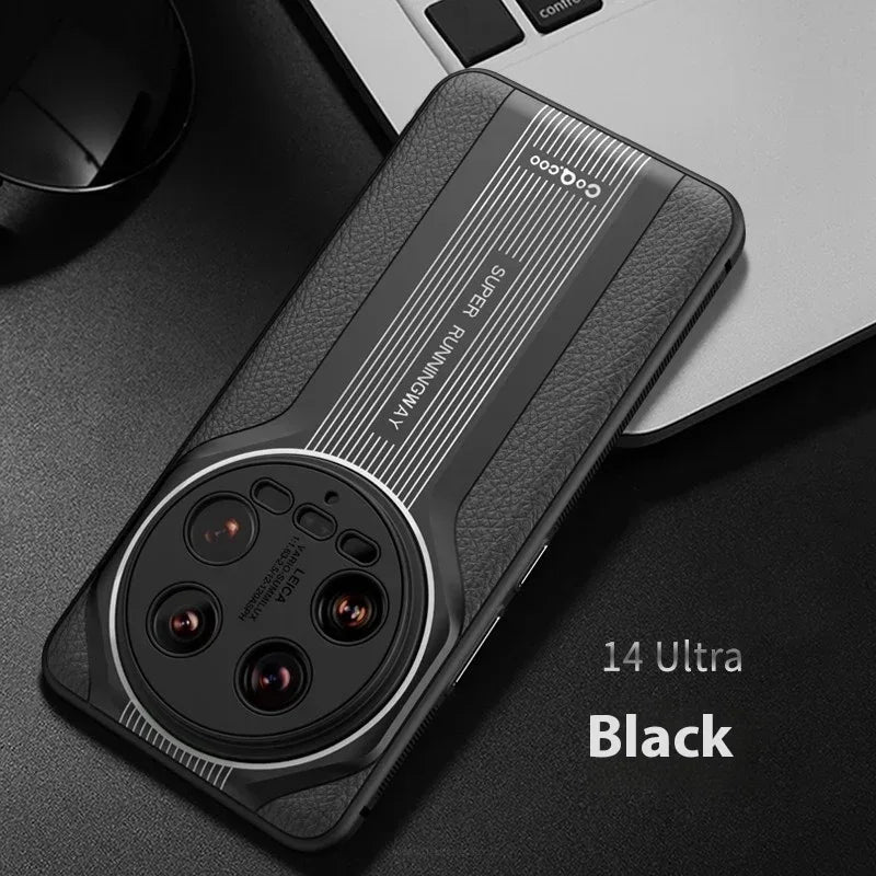 Leather Pattern Baked Porcelain Cover for Xiaomi 14Ultra - Viexta