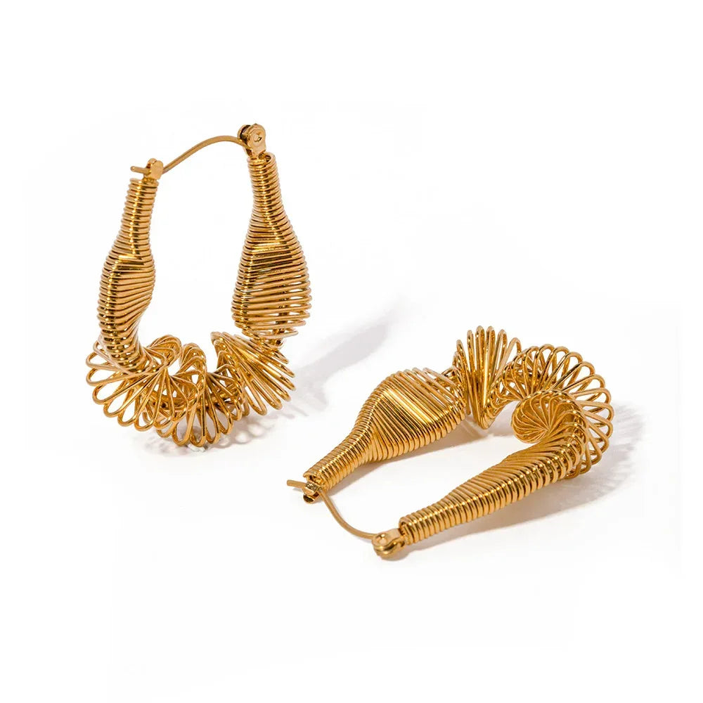 Stainless Steel Pleated Earrings - Viexta