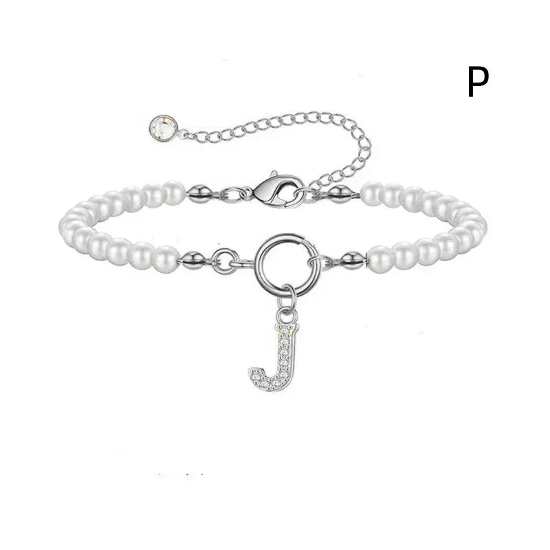 6mm Pearl Bracelet Buckle Letter - Viexta