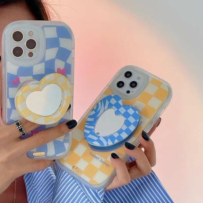New Laser Lattice Mirror Bracket iPhone Case - Viexta