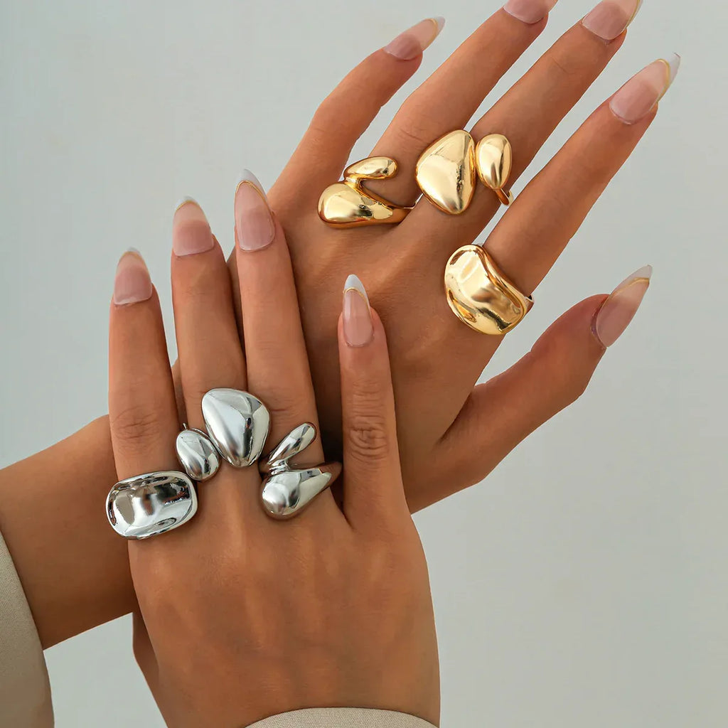glossy-hug-ring-set - Viexta