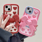 3D Bracket Bow Heart iPhone Case