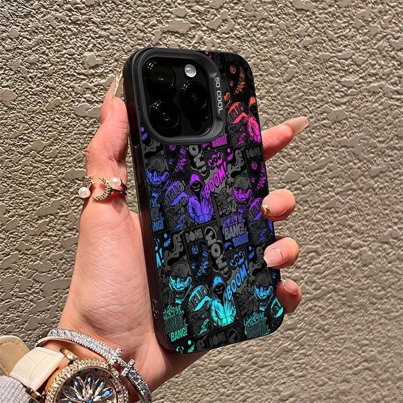 Colorful Silver Cool Graffiti Plastic iPhone case