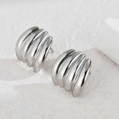 Concave-convex Striped Earrings