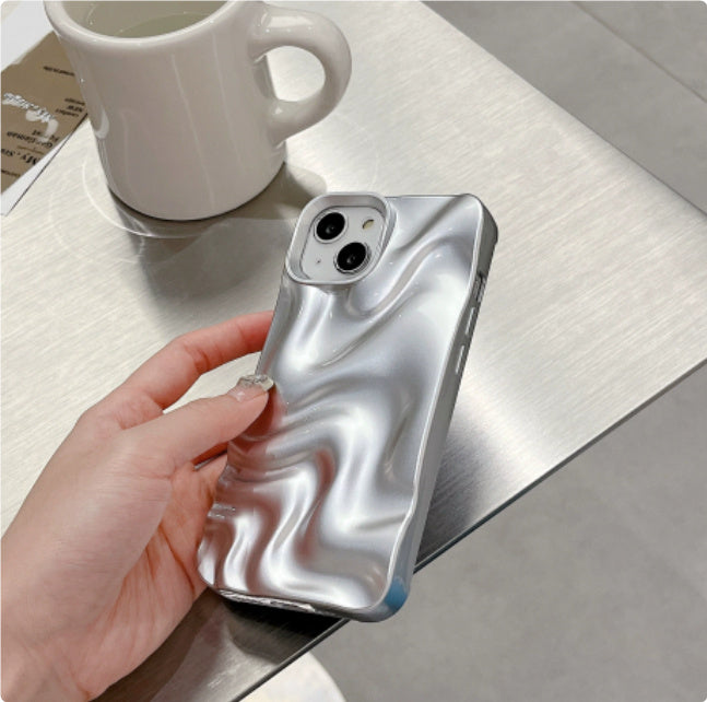 Simple Matte Solid Color Water Ripple iPhone Soft Case