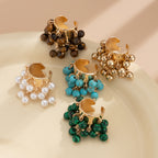 Retro Colorful Pearl Tassel Ring