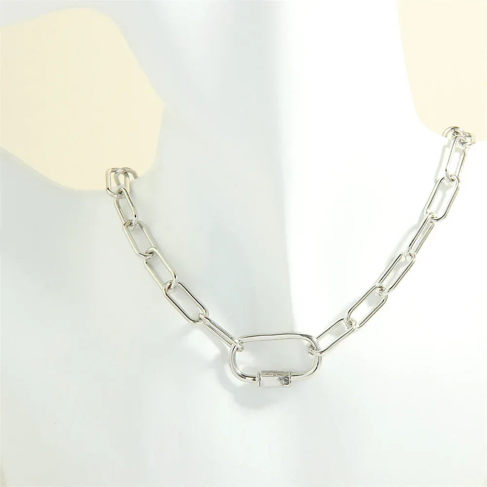 retro-personalized-design-screw-buckle-oval-pendant-necklace - Viexta