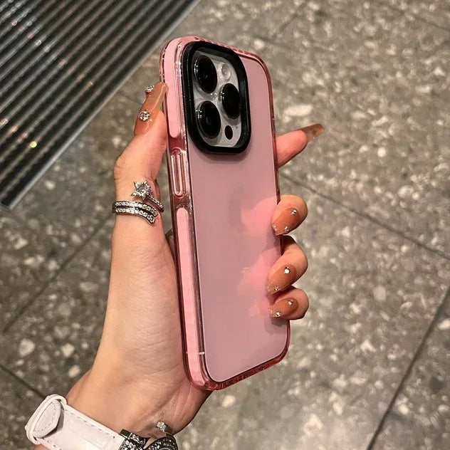 Contrast Color Transparent Drop-resistant iPhone Case - Viexta