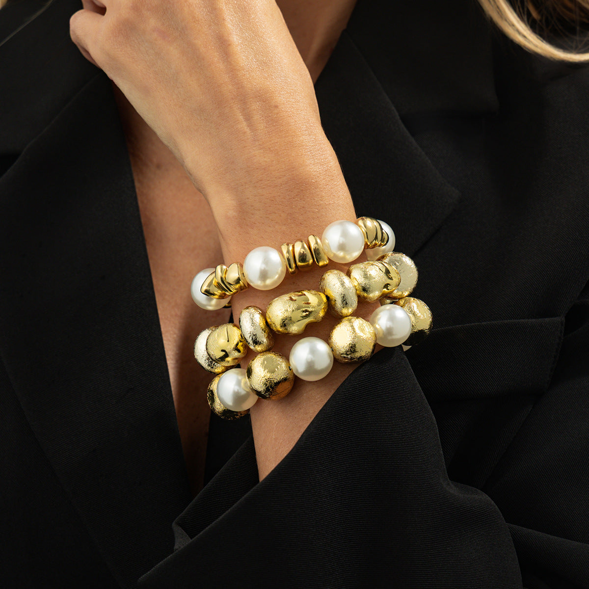 Irregular Resin Elastic Bracelet For Women