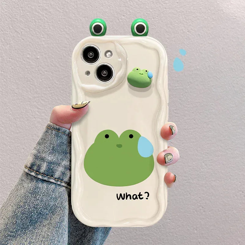 Funny Three-dimensional Frog Silicone iPhone Case - Viexta