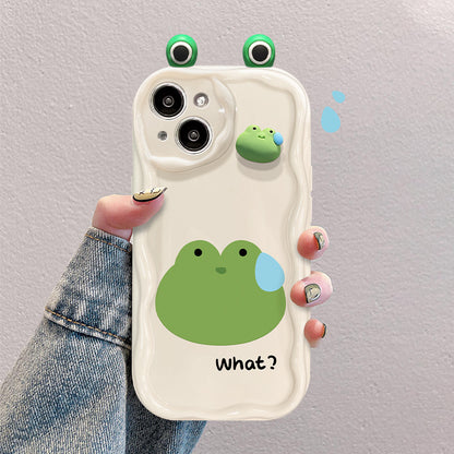 Funny Three-dimensional Frog Silicone iPhone Case