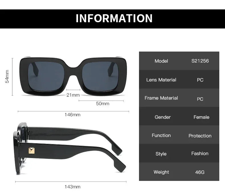 New Retro Square Large Frame Sunglasses - Viexta