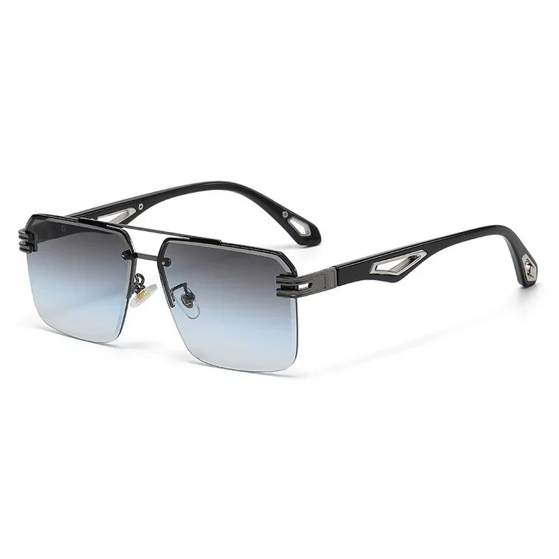Frameless Cut-Edge Double-Bridge Sunglasses - Viexta