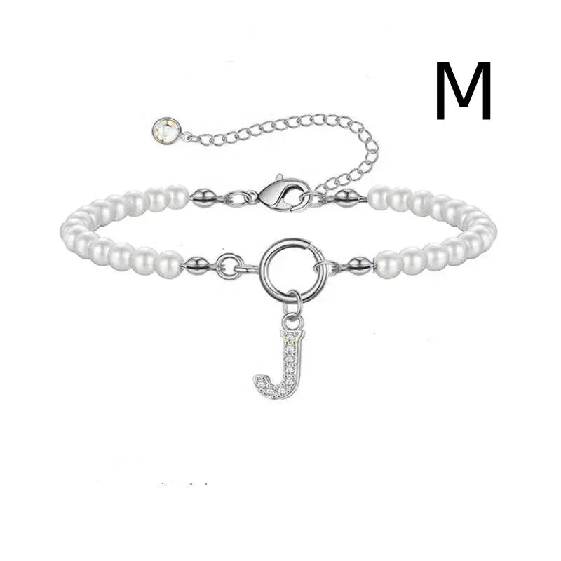 6mm Pearl Bracelet Buckle Letter - Viexta