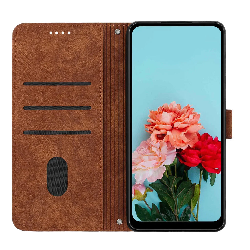 Leather Case Skin Frosted Striped Card Wallet iPhone case - Viexta
