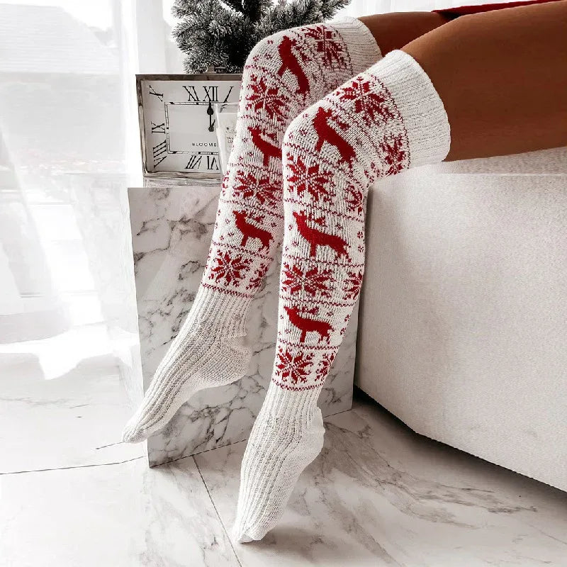 Winter Christmas Warm Knitted Long Socks - Viexta