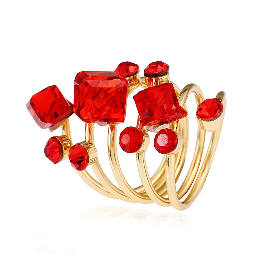Boho Stackable Gemstone Rings Set