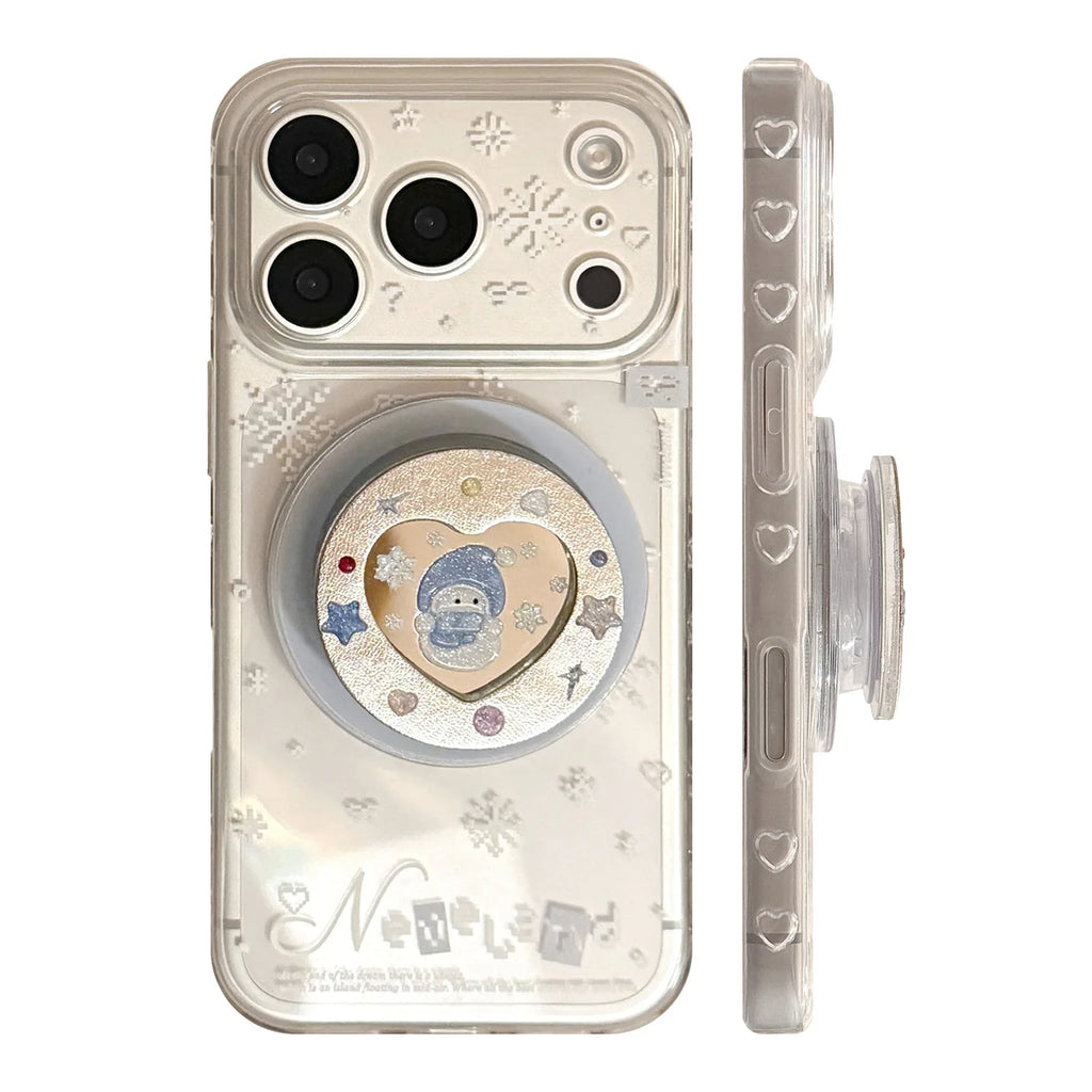 Glitter Snowman Magnetic Stand iPhone Case