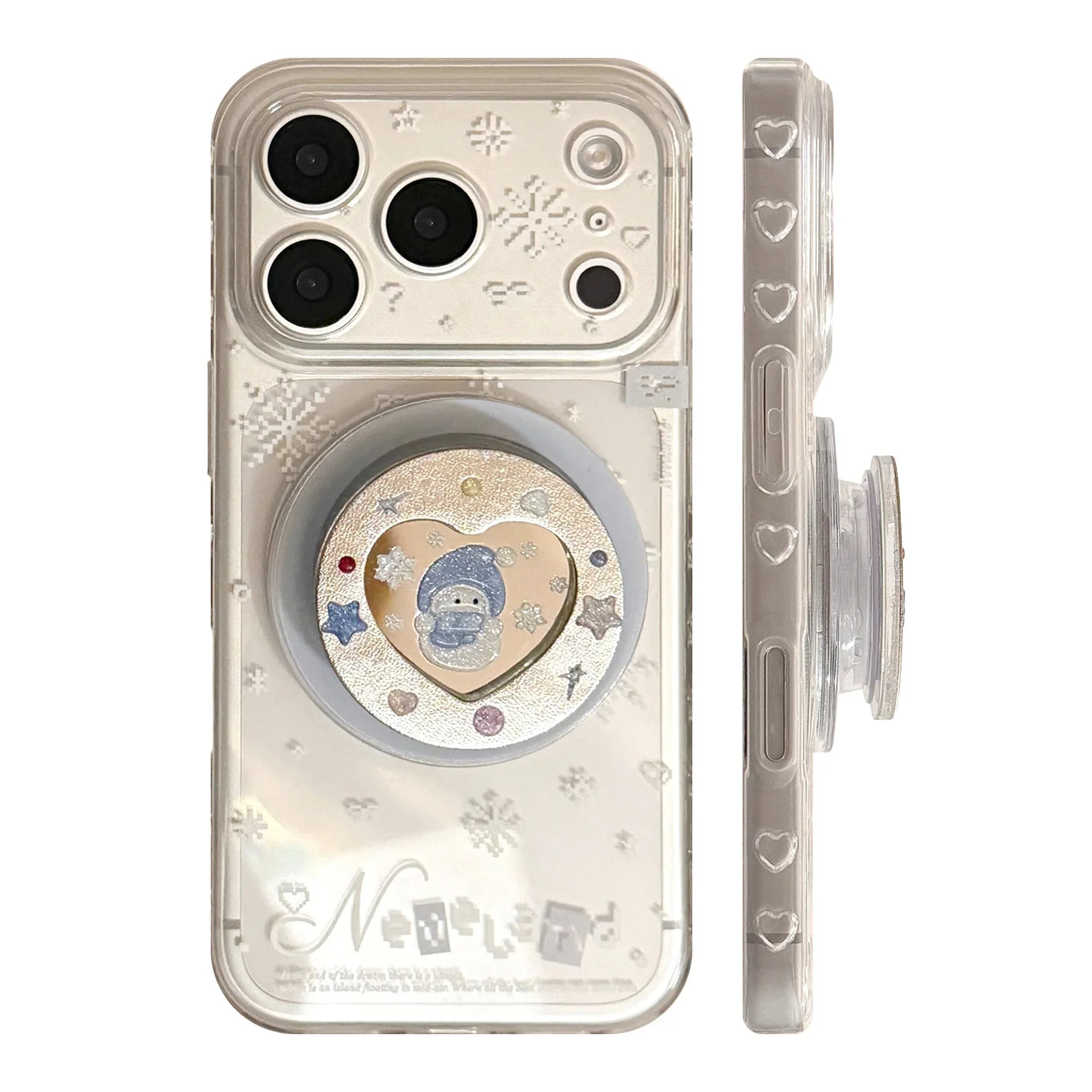 Glitter Snowman Magnetic Stand iPhone Case