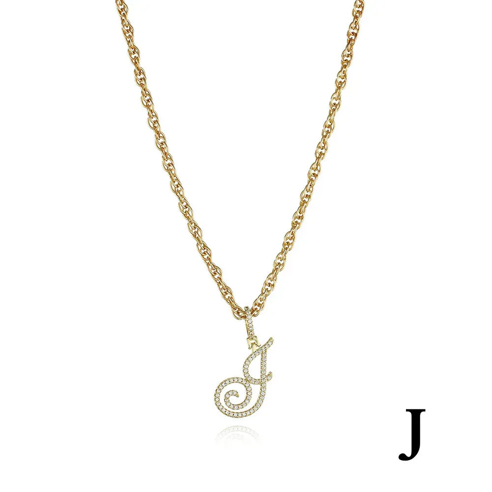 26 Letter Zircon 18k Gold Necklace - Viexta