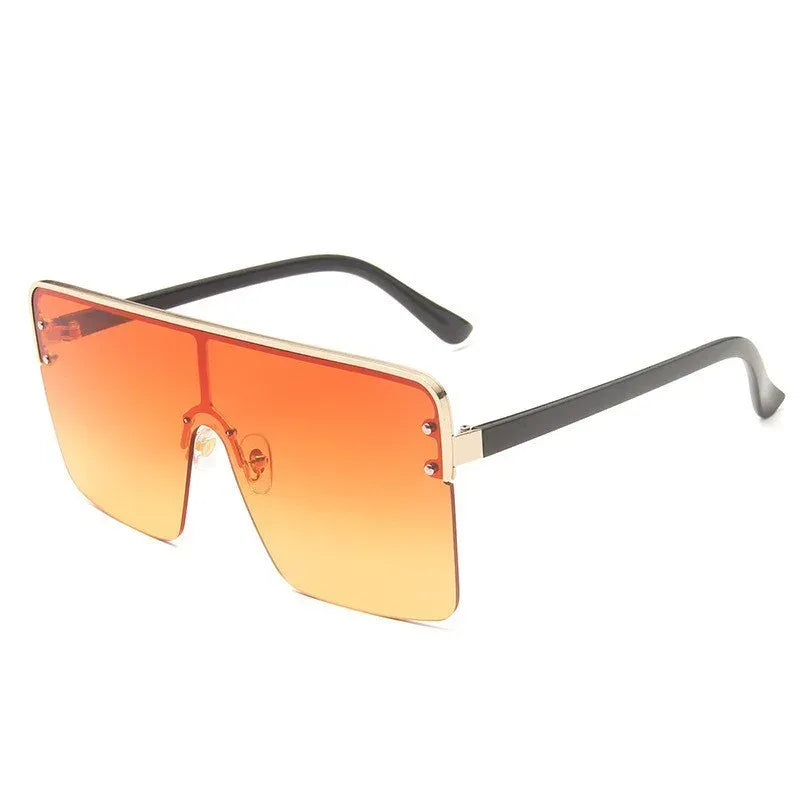 Fashion Big Frame Trend Metal Gradient Sunglasses - Viexta