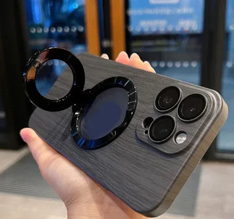 The Pattern Of Walnut Magnetic Bracket iPhone case - Viexta