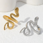 Stainless Steel Adjustable Opening Snake Ring - Viexta