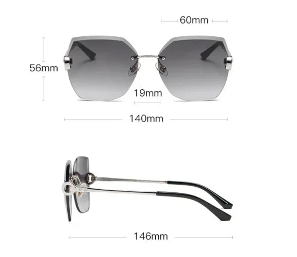 Irregular Diamond Rimmed Glasses - Viexta