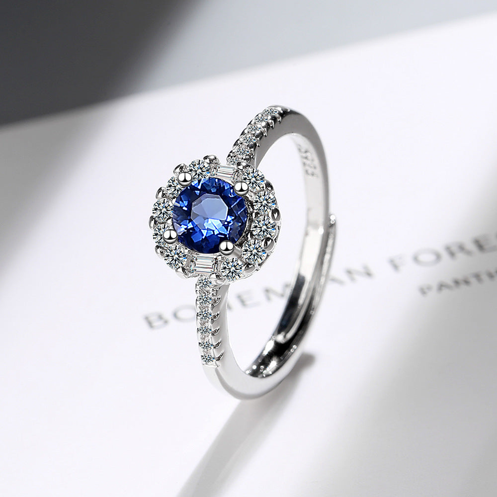 Zircon Blue Princess Ring