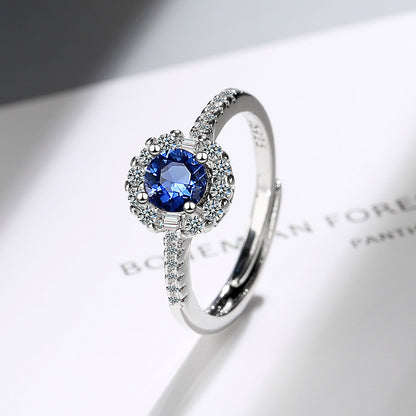 Zircon Blue Princess Ring