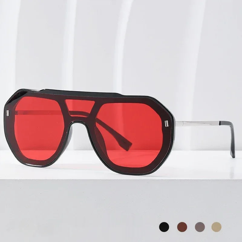 Large-frame Personalized Semi-metal Sunglass - Viexta