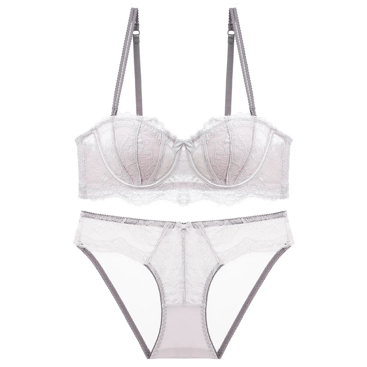 french-lace-lingerie-womens-half-cup-strapless-non-slip-backless-bra - Viexta