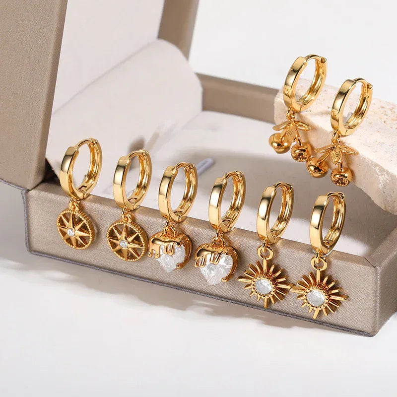 Micro Inlaid Zircon Eardrops - Viexta