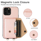 Solid Color Litchi Coin Purse iPhone Case - Viexta