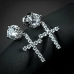 Zircon Cross Stud Earrings - Viexta
