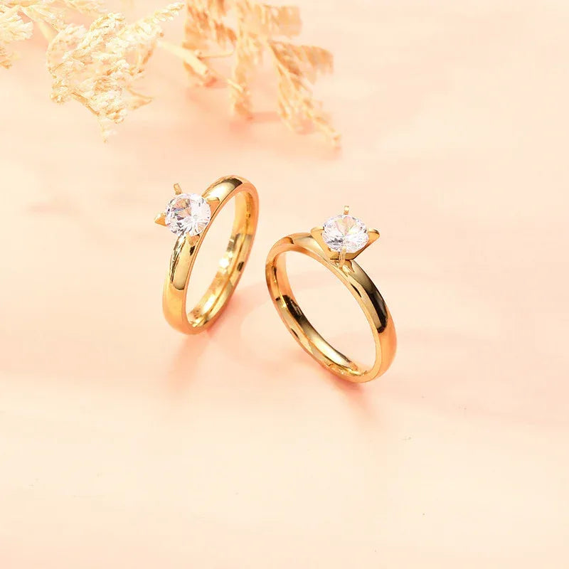 Stainless Steel 4mm Zirconium Ring - Viexta