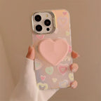 Laser Loving Heart Bracket Silicone iPhone Case - Viexta