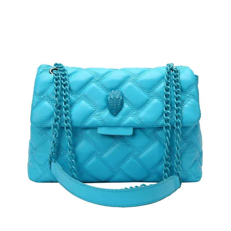 Plaid Embossed Chain Bag - Viexta
