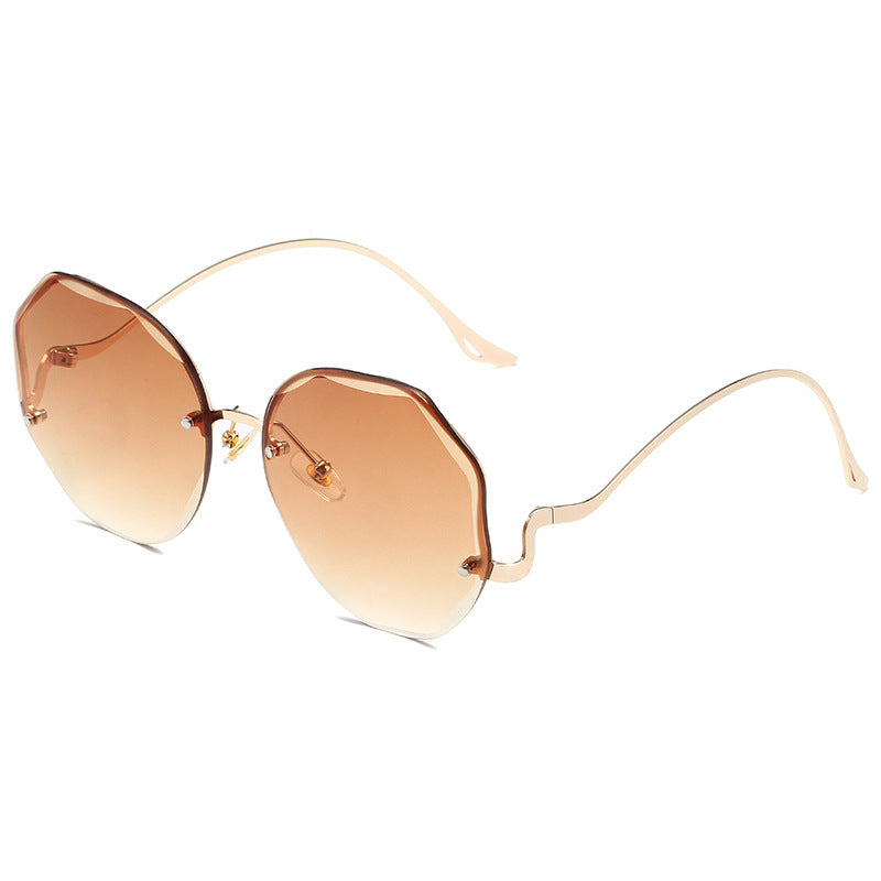 Irregular Rimless Edge Sunglasses