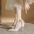 Bow Temperament Bridesmaid Stiletto Heel - Viexta