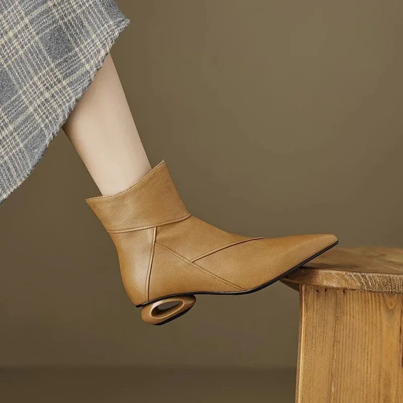 Chunky Heel Side Zip Short Tube Fashion Boots - Viexta