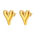 Heart-shaped Stainless Steel Studs and Necklace - Viexta