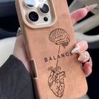 Heart Sketch Printed Fleece iPhone Case - Viexta