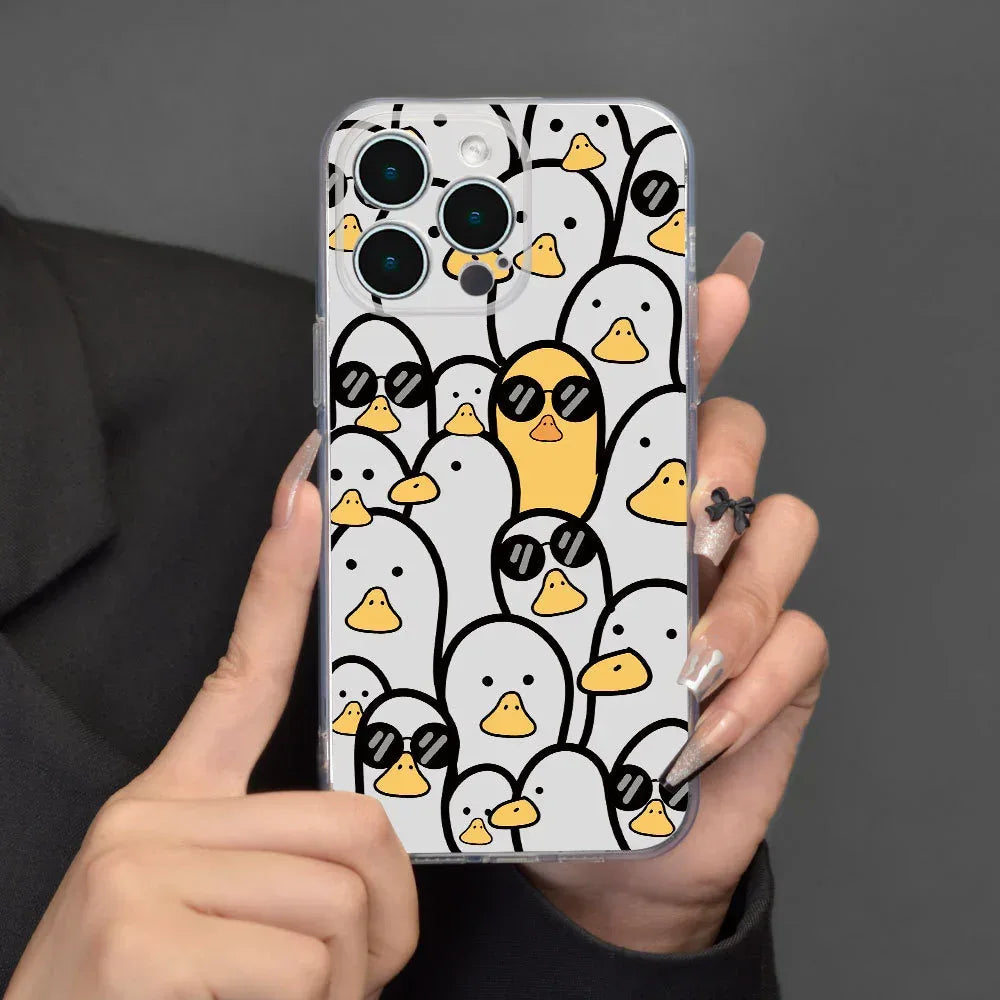 Cute Duck Lens Drop-resistant iPhone Protective Cover - Viexta