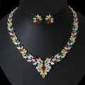 bride-zircon-diamond-necklace-earring-set - Viexta