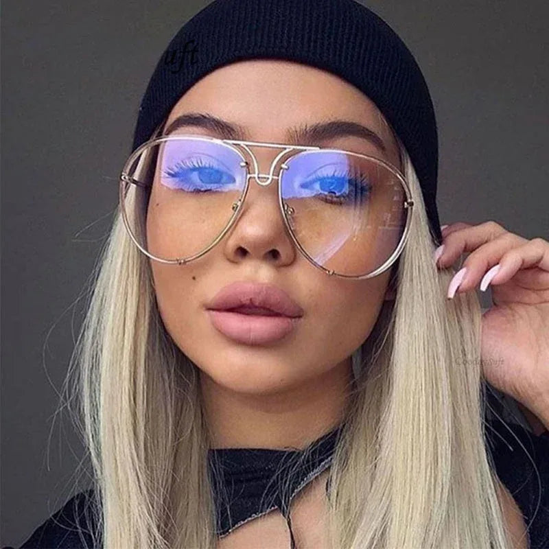 Women's Fashion Lens Sunglasses Gradient Color - Viexta